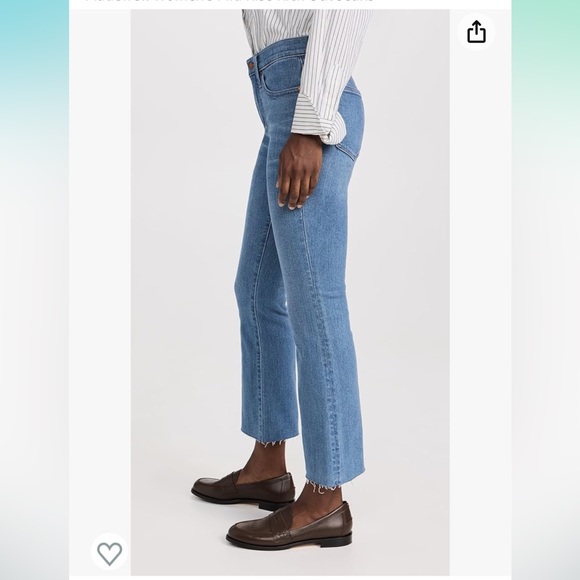 Madewell Cali Demi-Boot Cut Raw Hem blue Denim waist 25 - Picture 3 of 13